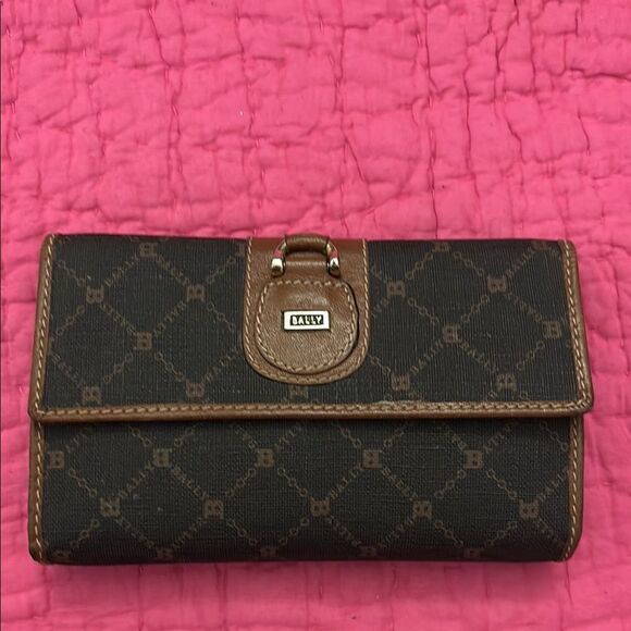 Bally Brown and Tan Wallet - Picture 1 of 8